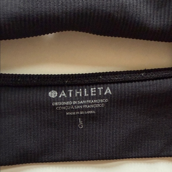 Athleta Black Ribbed Bralette - Picture 2 of 5